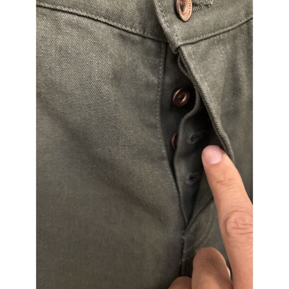 Taylor Stitch Double Knee Chore Canvas Work Pants Jeans 30 x 34 Olive green - Picture 3 of 10